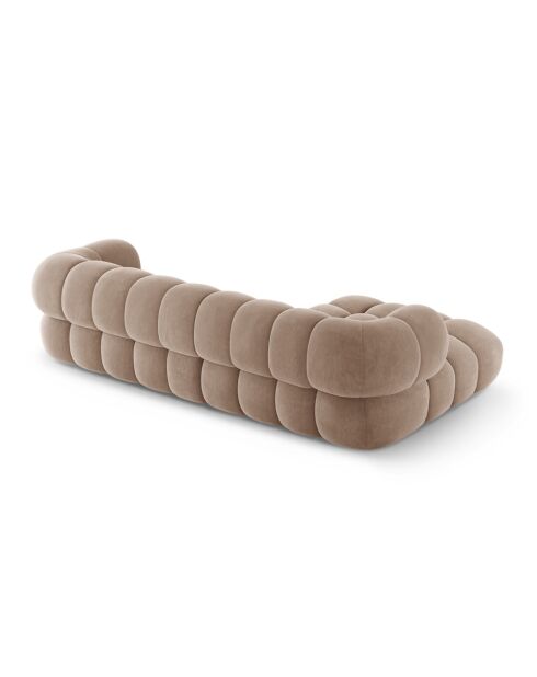 Maurice modulaire fluwelen hoekbank links donkerbeige - 270x165x70 cm