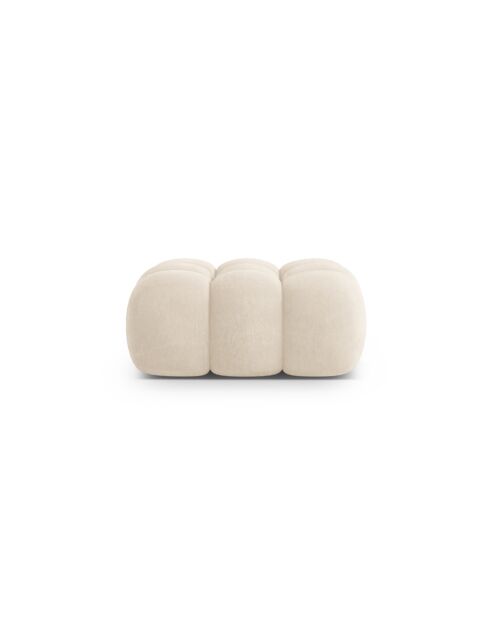 Pouf velours Maurice beige clair - 95x95x40 cm