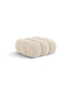 Pouf velours Maurice beige clair - 95x95x40 cm
