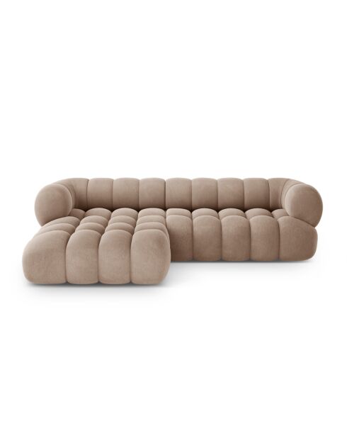 Maurice Modulares rechtes Ecksofa aus Samt dunkelbeige - 270x165x70 cm