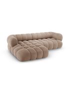 Maurice Modulares rechtes Ecksofa aus Samt dunkelbeige - 270x165x70 cm