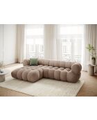 Maurice Modulares rechtes Ecksofa aus Samt dunkelbeige - 270x165x70 cm
