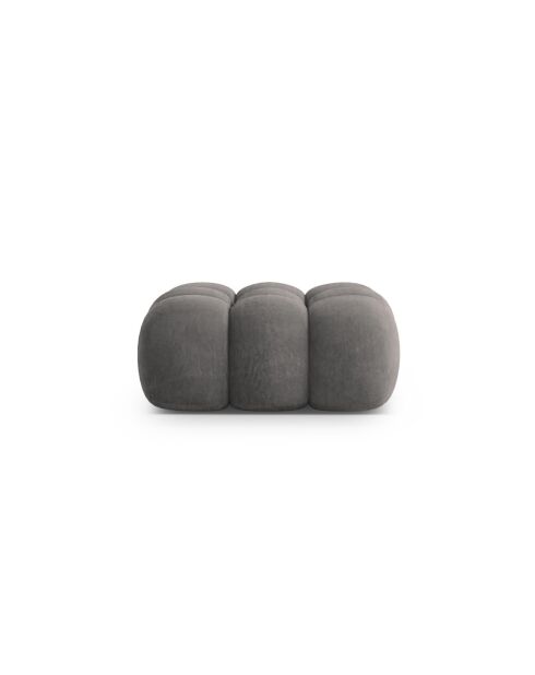 Pouf velours Maurice gris - 95x95x40 cm