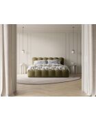 Cameron modderig fluwelen kofferbed met hoofdeinde - 226x166x95 cm