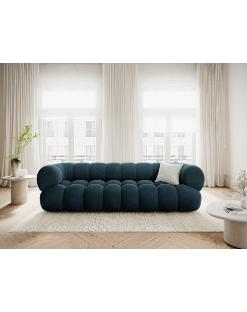 Modulaire fluwelen bank Maurice diep petrol - 240x95x70 cm