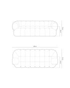 Modulaire fluwelen bank Maurice diep petrol - 240x95x70 cm