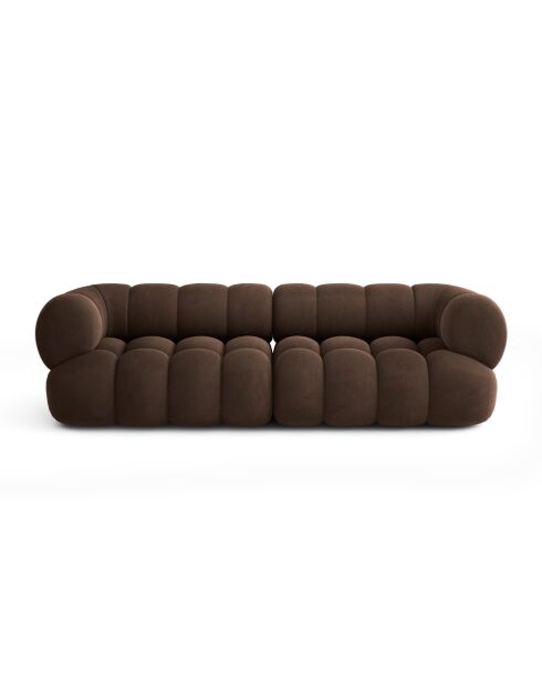 Modulaire bank van chocoladefluweel Maurice - 240x95x70 cm