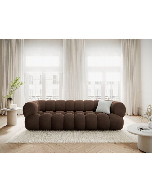 Modulaire bank van chocoladefluweel Maurice - 240x95x70 cm
