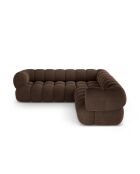 Sofá esquinero modular de terciopelo Maurice chocolate - 245x245x70 cm