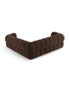 Sofá esquinero modular de terciopelo Maurice chocolate - 245x245x70 cm