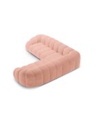 Sofá esquinero simétrico de terciopelo rosa Lyna - 282x282x72 cm