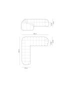 Sofá esquinero simétrico de terciopelo rosa Lyna - 282x282x72 cm