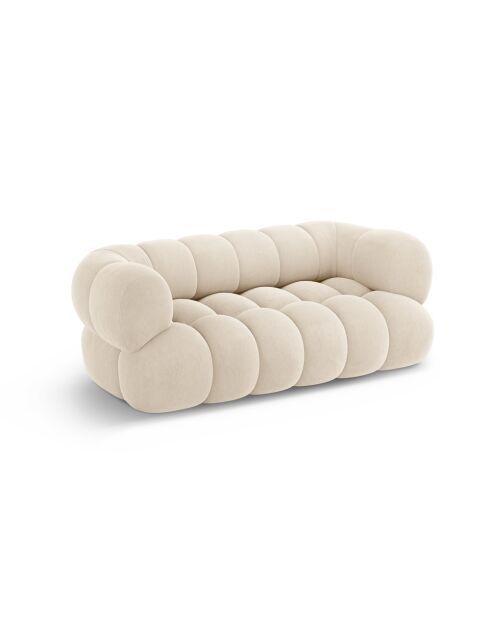 Samtsofa Maurice hellbeige - 180x95x70 cm