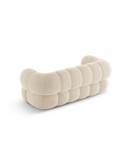 Samtsofa Maurice hellbeige - 180x95x70 cm