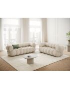 Samtsofa Maurice hellbeige - 180x95x70 cm