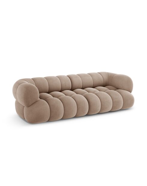 Modulares Sofa Maurice aus Samt dunkelbeige - 240x95x70 cm