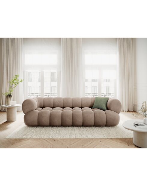 Modulares Sofa Maurice aus Samt dunkelbeige - 240x95x70 cm