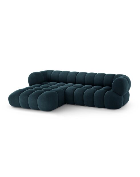 Modulaire fluwelen hoekbank Maurice deep petrol - 270x165x70 cm