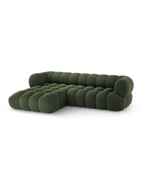 Maurice Grünes modulares Ecksofa aus Samt, links, 270 x 165 x 70 cm
