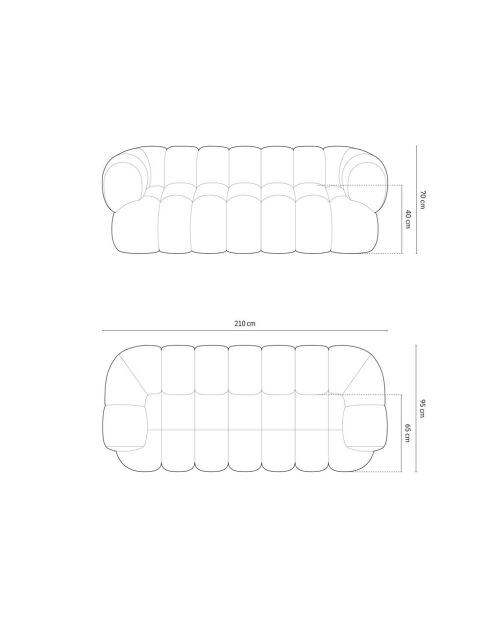 Marineblaues Sofa Maurice - 210x95x70 cm