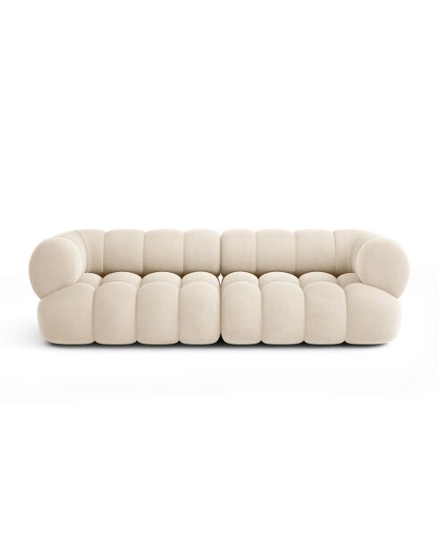 Modulares Sofa Maurice aus hellbeigem Samt - 240x95x70 cm