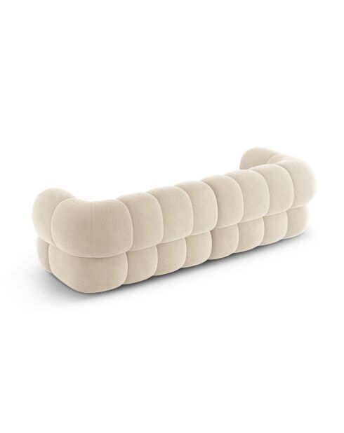 Modulares Sofa Maurice aus hellbeigem Samt - 240x95x70 cm