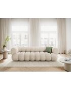 Modulaire bank van lichtbeige fluweel Maurice - 240x95x70 cm