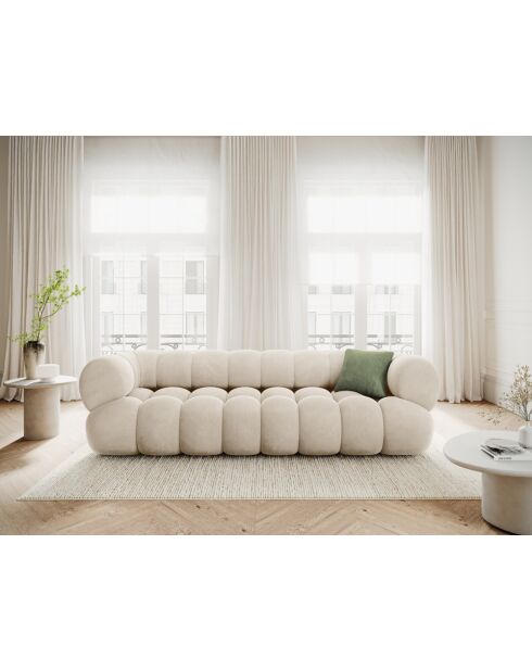 Modulares Sofa Maurice aus hellbeigem Samt - 240x95x70 cm