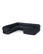 Maurice modulaire panoramische hoekbank links marineblauw - 335x245x70 cm