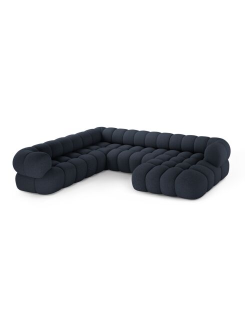 Maurice modulaire panoramische hoekbank links marineblauw - 335x245x70 cm