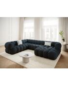 Maurice modulaire panoramische hoekbank links marineblauw - 335x245x70 cm