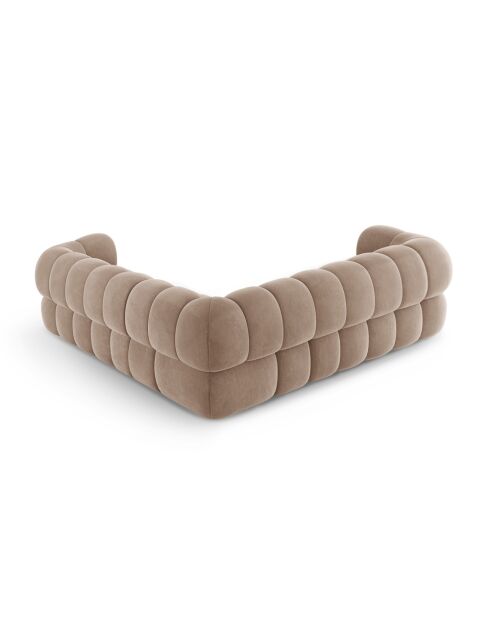 Modulares Ecksofa Maurice aus Samt dunkelbeige - 245x245x70 cm