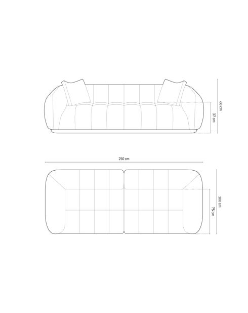 Divano modulare Julia graphite - 250x100x68 cm