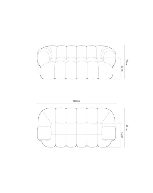Hellbeiges Sofa Maurice - 180x95x70 cm