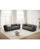 Divano Maurice in velluto grigio - 210x95x70 cm