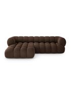 Divano angolare sinistro modulare Maurice chocolate in velluto - 270x165x70 cm