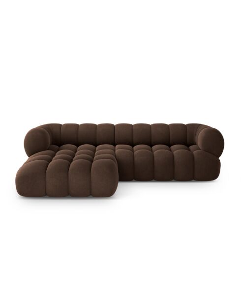 Modulares Ecksofa Maurice aus Samt, schwarz, 270 x 165 x 70 cm