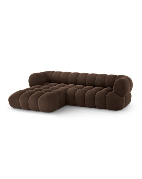 Modulares Ecksofa Maurice aus Samt, schwarz, 270 x 165 x 70 cm