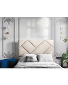 Testiera in velluto Alpilles beige chiaro - 180x8x120 cm