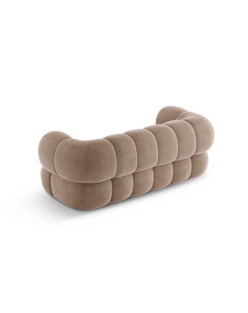 Samtsofa Maurice dunkelbeige - 180x95x70 cm