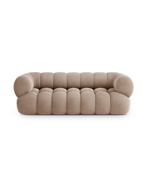 Samtsofa Maurice dunkelbeige - 210x95x70 cm
