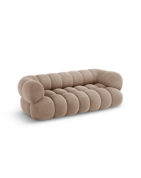 Samtsofa Maurice dunkelbeige - 210x95x70 cm