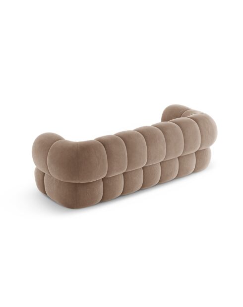 Samtsofa Maurice dunkelbeige - 210x95x70 cm