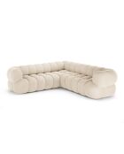 Hellbeiges modulares Ecksofa aus Samt Maurice - 245x245x70 cm