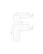 Hellbeiges modulares Ecksofa aus Samt Maurice - 245x245x70 cm