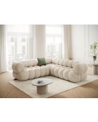 Hellbeiges modulares Ecksofa aus Samt Maurice - 245x245x70 cm