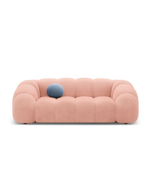 Roze fluwelen bank Lyna - 212x114x72 cm