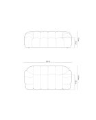 Roze fluwelen bank Lyna - 212x114x72 cm