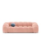Sofa Lyna aus rosafarbenem Samt - 245x114x72 cm