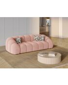 Sofa Lyna aus rosafarbenem Samt - 245x114x72 cm